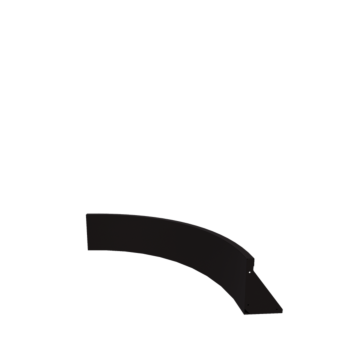 Tērauda atbalsta siena - Iekšējais līkums - 100 x 100 x 30 cm - RAL9005 matēts (melns)