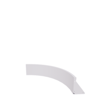 Tērauda atbalsta siena - Iekšējais līkums - 100 x 100 x 30 cm - RAL9010 matēts (balts)