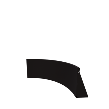 Tērauda atbalsta siena - Iekšējais līkums - 100 x 100 x 50 cm - RAL9005 matēts (melns)