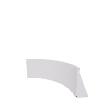 Tērauda atbalsta siena - Ārmalas pagrieziens - 100 x 100 x 50 cm - RAL9010 matēts (balts)