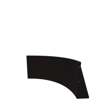 Tērauda atbalsta siena - Iekšējais līkums - 100 x 100 x 60 cm - RAL9005 matēts (melns)