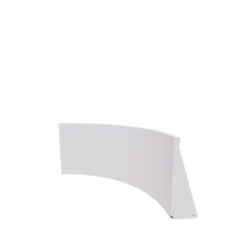 Tērauda atbalsta siena - Iekšējais līkums - 100 x 100 x 60 cm - RAL9010 matēts (balts)