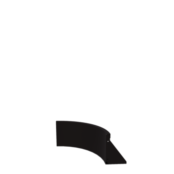 Tērauda atbalsta siena - Iekšējais līkums - 50 x 50 x 30 cm - RAL9005 matēts (melns)