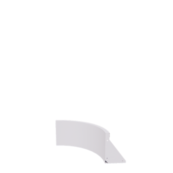 Tērauda atbalsta siena - Iekšējais līkums - 50 x 50 x 30 cm - RAL9010 matēts (balts)