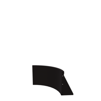 Tērauda atbalsta siena - Iekšējais līkums - 50 x 50 x 40 cm - RAL9005 matēts (melns)