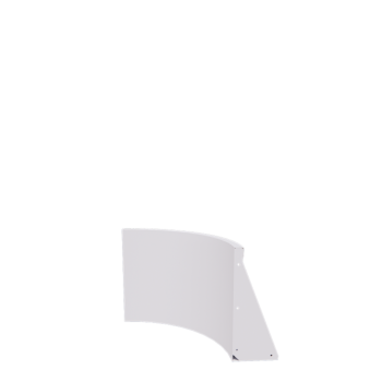 Tērauda atbalsta siena - Ārmalas pagrieziens - 50 x 50 x 50 cm - RAL9010 matēts (balts)
