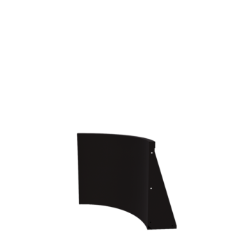 Tērauda atbalsta siena - Iekšējais līkums - 50 x 50 x 60 cm - RAL9005 matēts (melns)