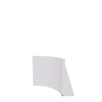 Tērauda atbalsta siena - Iekšējais līkums - 50 x 50 x 60 cm - RAL9010 matēts (balts)