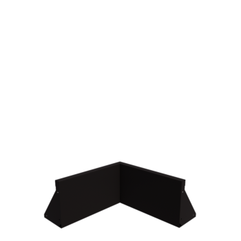 Tērauda atbalsta siena - Iekšējais stūris - 50 x 50 x 30 cm - RAL9005 matēts (melns)