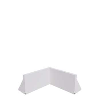 Tērauda atbalsta siena - Iekšējais stūris - 50 x 50 x 30 cm - RAL9010 matēts (balts)