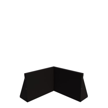 Tērauda atbalsta siena - Iekšējais stūris - 50 x 50 x 40 cm - RAL9005 matēts (melns)
