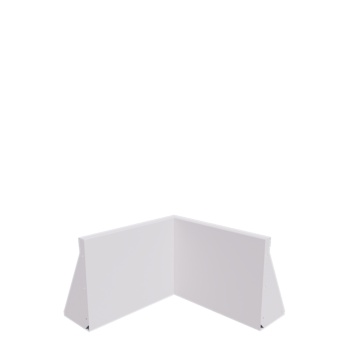 Tērauda atbalsta siena - Iekšējais stūris - 50 x 50 x 40 cm - RAL9010 matēts (balts)