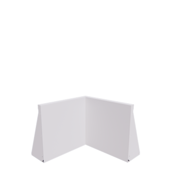 Tērauda atbalsta siena - Iekšējais stūris - 50 x 50 x 50 cm - RAL9010 matēts (balts)