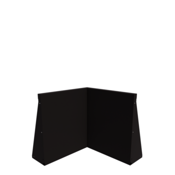 Tērauda atbalsta siena - Iekšējais stūris - 50 x 50 x 60 cm - RAL9005 matēts (melns)