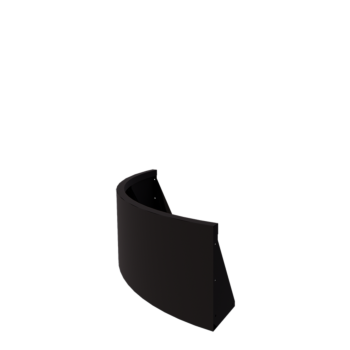 Tērauda atbalsta siena - Ārmalas pagrieziens - 100 x 100 x 40 cm - RAL9005 matēts (melns)