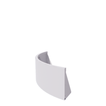 Tērauda atbalsta siena - Ārmalas pagrieziens - 100 x 100 x 40 cm - RAL9010 matēts (balts)