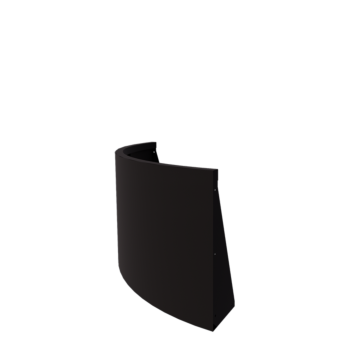 Tērauda atbalsta siena - Ārmalas pagrieziens - 100 x 100 x 60 cm - RAL9005 matēts (melns)