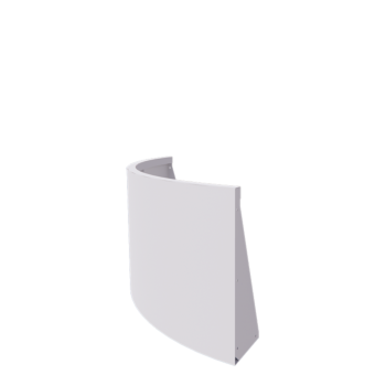 Tērauda atbalsta siena - Ārmalas pagrieziens - 100 x 100 x 60 cm - RAL9010 matēts (balts)