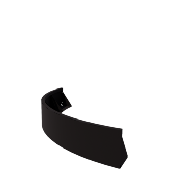 Tērauda atbalsta siena - Ārmalas pagrieziens - 150 x 150 x 30 cm - RAL9005 matēts (melns)