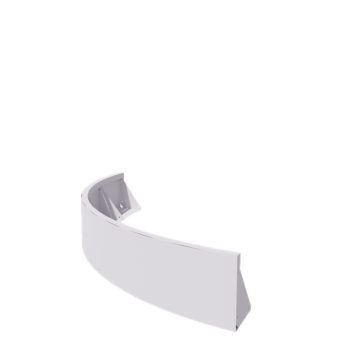 Tērauda atbalsta siena - Ārmalas pagrieziens - 150 x 150 x 30 cm - RAL9010 matēts (balts)