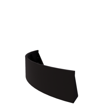 Tērauda atbalsta siena - Ārmalas pagrieziens - 150 x 150 x 40 cm - RAL9005 matēts (melns)