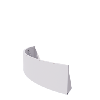 Tērauda atbalsta siena - Ārmalas pagrieziens - 150 x 150 x 40 cm - RAL9010 matēts (balts)