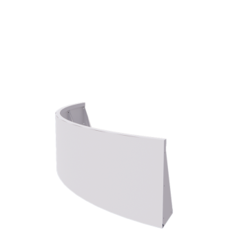 Tērauda atbalsta siena - Ārmalas pagrieziens - 150 x 150 x 50 cm - RAL9010 matēts (balts)