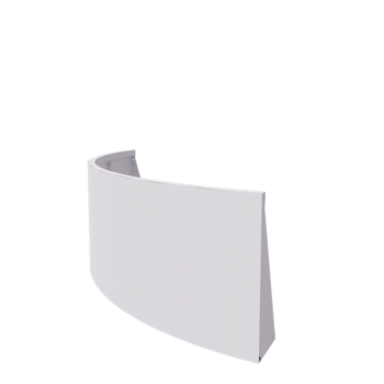 Tērauda atbalsta siena - Ārmalas pagrieziens - 150 x 150 x 60 cm - RAL9010 matēts (balts)