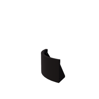 Tērauda atbalsta siena - Ārmalas pagrieziens - 50 x 50 x 30 cm - RAL9005 matēts (melns)
