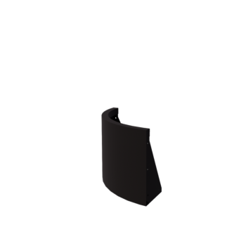 Tērauda atbalsta siena - Ārmalas pagrieziens - 50 x 50 x 40 cm - RAL9005 matēts (melns)