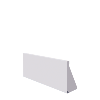 Tērauda atbalsta siena - Taisns - 100 x 40 cm - RAL9010 matēts (balts)