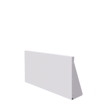 Tērauda atbalsta siena - Taisns - 100 x 50 cm - RAL9010 matēts (balts)