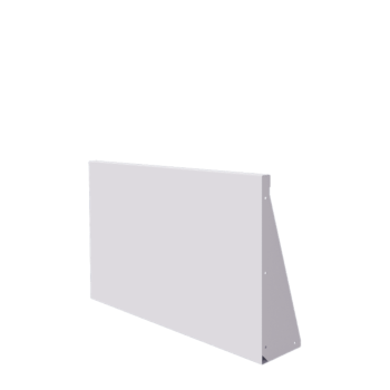 Tērauda atbalsta siena - Taisns - 100 x 60 cm - RAL9010 matēts (balts)