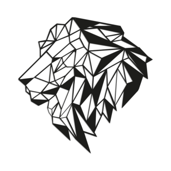 Tērauda sienas dekors - Lauva 2.0 Small - 50,8 x 50 cm