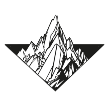 Tērauda sienas dekors - Kalns Small - 45,9 x 60 cm