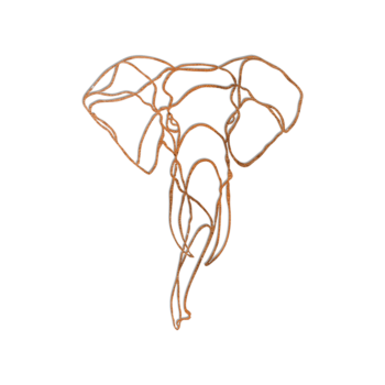 Kortena tērauda sienas dekors - Zilonis 1.0 Large - 100 x 80,1 cm