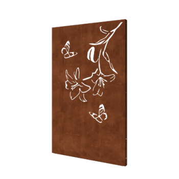 Kortena tērauda dārza panelis - Lilija - 120 x 6 x 190 cm