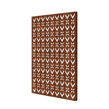 Kortena tērauda dārza panelis - Jumta motīvs 1 - 120 x 6 x 190 cm