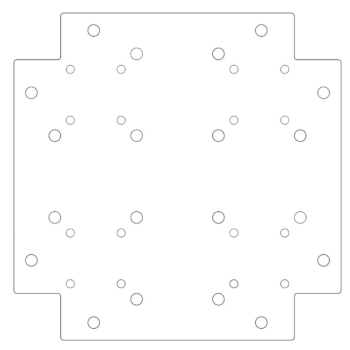Cinkota tērauda pamatplate - 30 x 30 cm