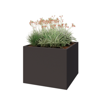 Tērauda puķu kaste - Kvadrāts - 100 x 100 x 80 cm - RAL7016 matēts (antracīta pelēks) - Bez pamatplates