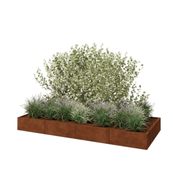 Kortena tērauda puķu kaste XXL - Taisnstūris - 320 x 120 x 30 cm - Bez pamatplates