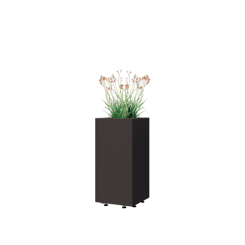 Tērauda puķu kaste - Kvadrāts - 30 x 30 x 60 cm - RAL7016 matēts (antracīta pelēks) - Ar pamatplati - Ar kājām