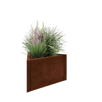 Kortena tērauda puķu kaste - Trīsstūris Vienāds - 70,6 x 61 x 40 cm - Bez pamatplates