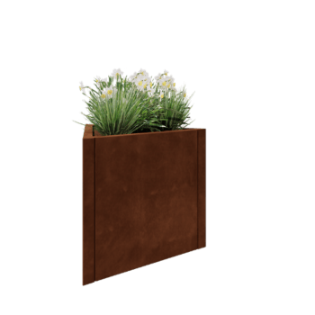 Kortena tērauda puķu kaste - Trīsstūris Vienāds - 70,6 x 61 x 60 cm - Bez pamatplates