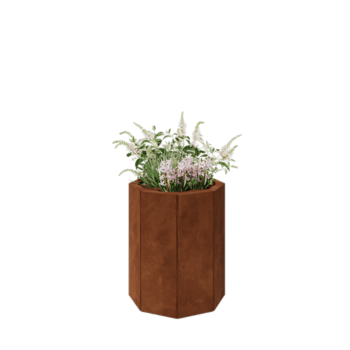 Kortena tērauda puķu kaste - Astoņstūris - 48,3 x 48,3 x 60 cm - Bez pamatplates