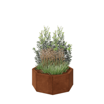 Kortena tērauda puķu kaste - Astoņstūris - 72,4 x 72,4 x 30 cm - Bez pamatplates