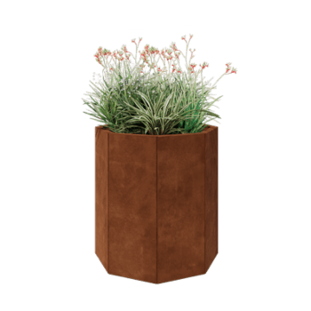 Kortena tērauda puķu kaste - Astoņstūris - 72,4 x 72,4 x 80 cm - Bez pamatplates