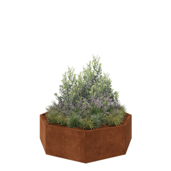 Kortena tērauda puķu kaste - Astoņstūris - 144,9 x 144,9 x 40 cm - Bez pamatplates