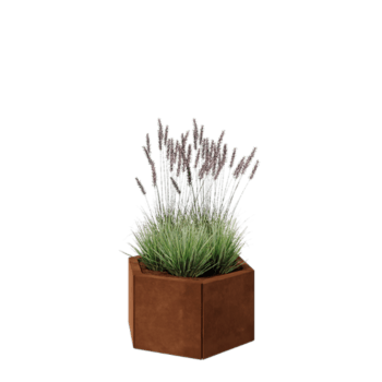 Kortena tērauda puķu kaste - Sešstūris - 59,3 x 52 x 30 cm - Bez pamatplates