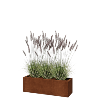 Kortena tērauda puķu kaste - Taisnstūris - 100 x 30 x 30 cm - Bez pamatplates